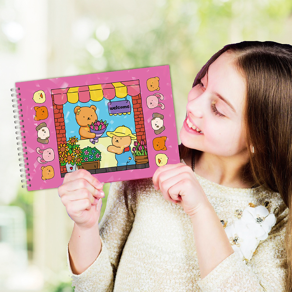 Sticker Sheet Set - Adorable Bear Coloring Book Set for