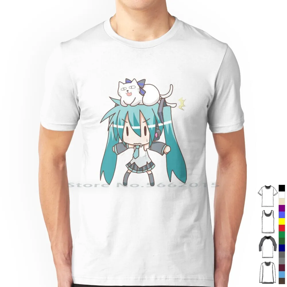 Anime Merchandise Men - Miku T Shirt 100% Cotton Kawaii