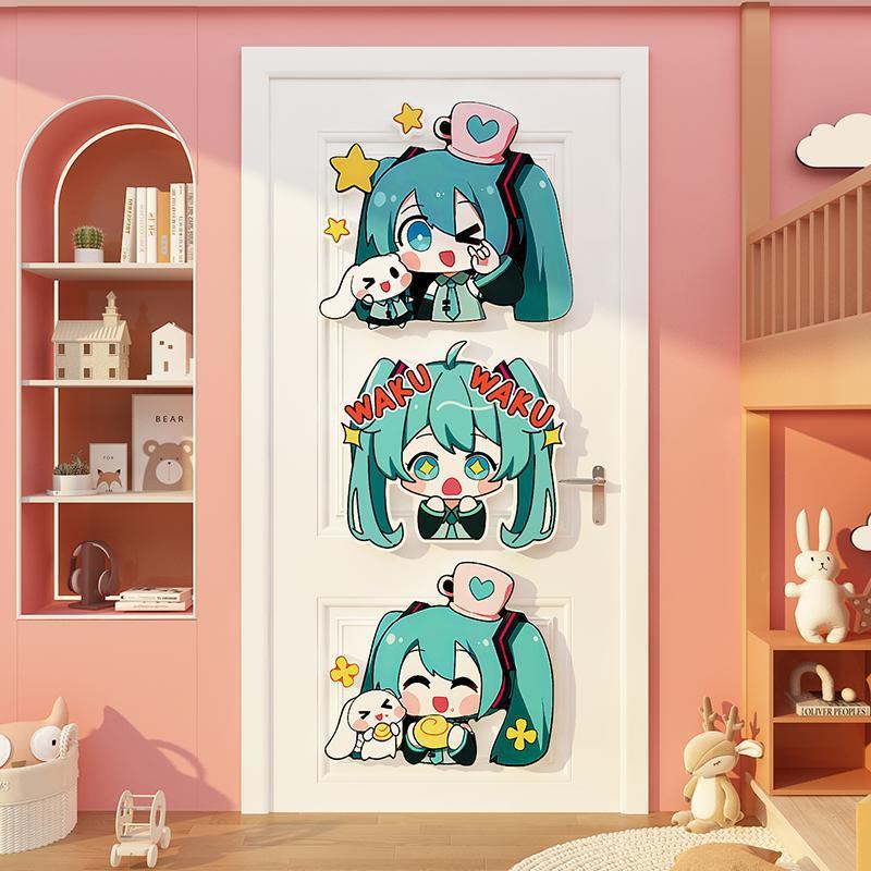Anime Merchandise From Japan - Kawaii Hatsune Miku Sticker Bedroom Wall