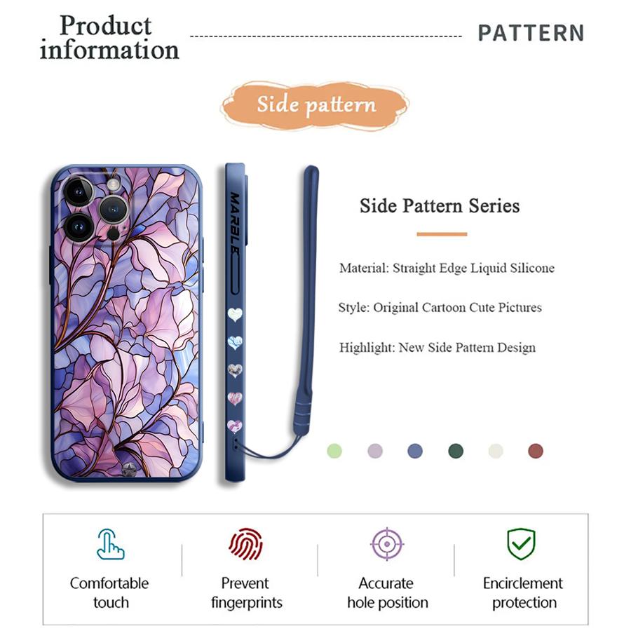 Flower Marble Phone Case for i - огляд і ціна Lanyard Anime Logo