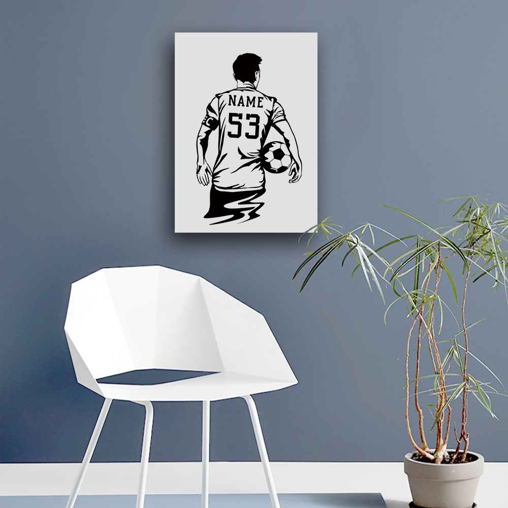 1PC Football Player Customizab - огляд і ціна Art Print Framed